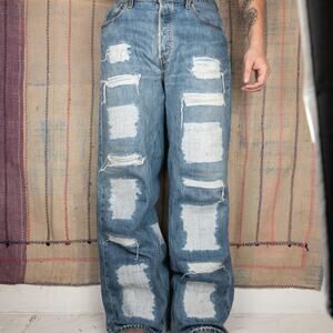 Custom wide leg baggy flared denim size 34 x 34